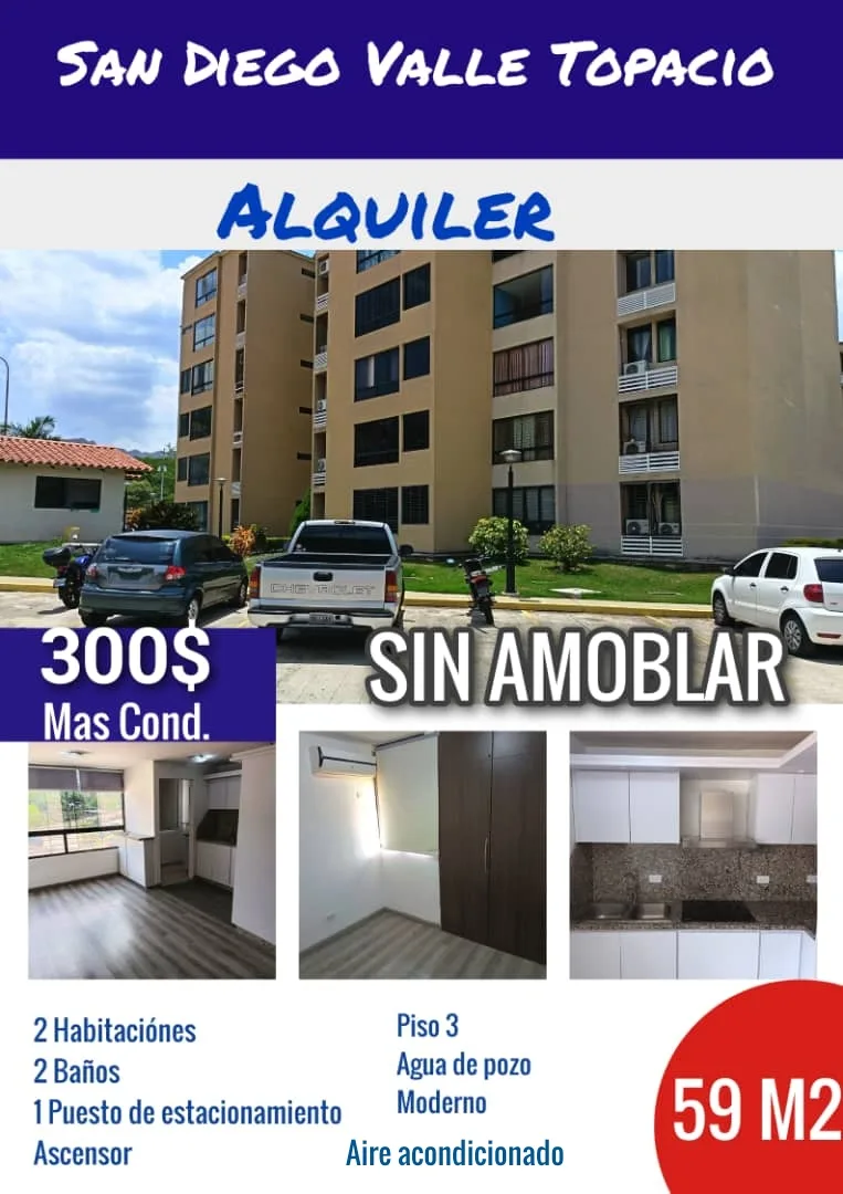 Apartamento en Alquiler en Valle Topacio San Diego — 2 hab 59m² — Precio a consultar