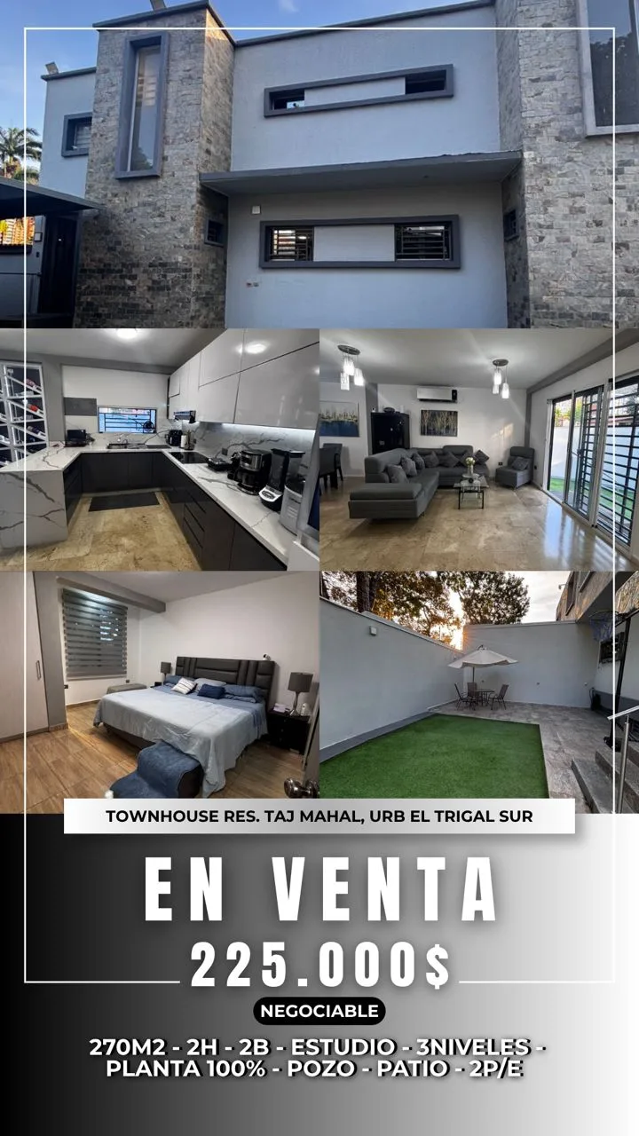 Townhouse en Venta en Urbanización Trigal Sur — 3 hab 270m² — USD 225,000