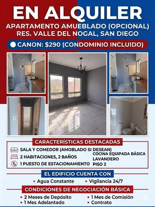 Apartamento en Res valle del nogal