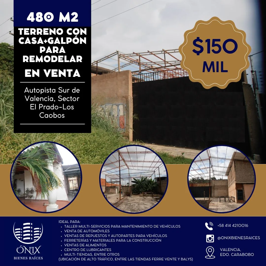 Terreno en Venta en autopista Sur sector El Prado - Los Caobos — 4 hab 480m² — USD 150,000