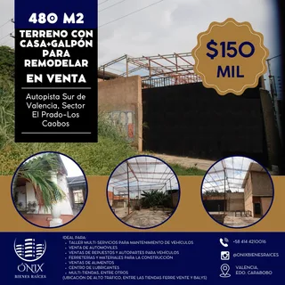 Terreno en autopista Sur sector El Prado - Los Caobos