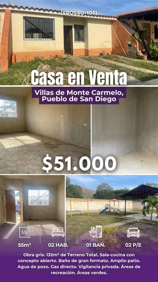 Casa en Villas de Monte Carmelo, Pueblo de San Diego