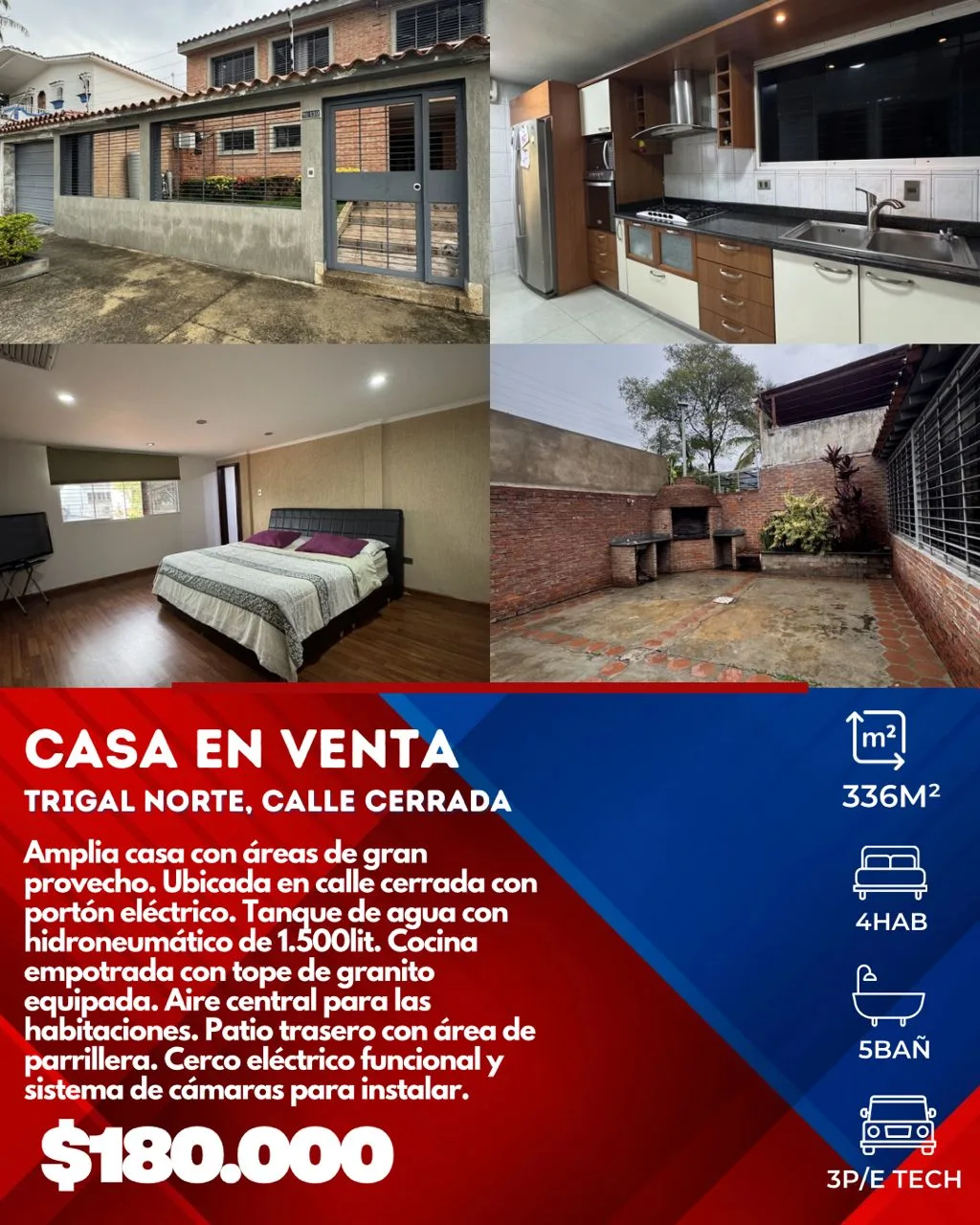 Casa en Venta en Trigal Norte, Valencia — 4 hab 336m² — USD 180,000