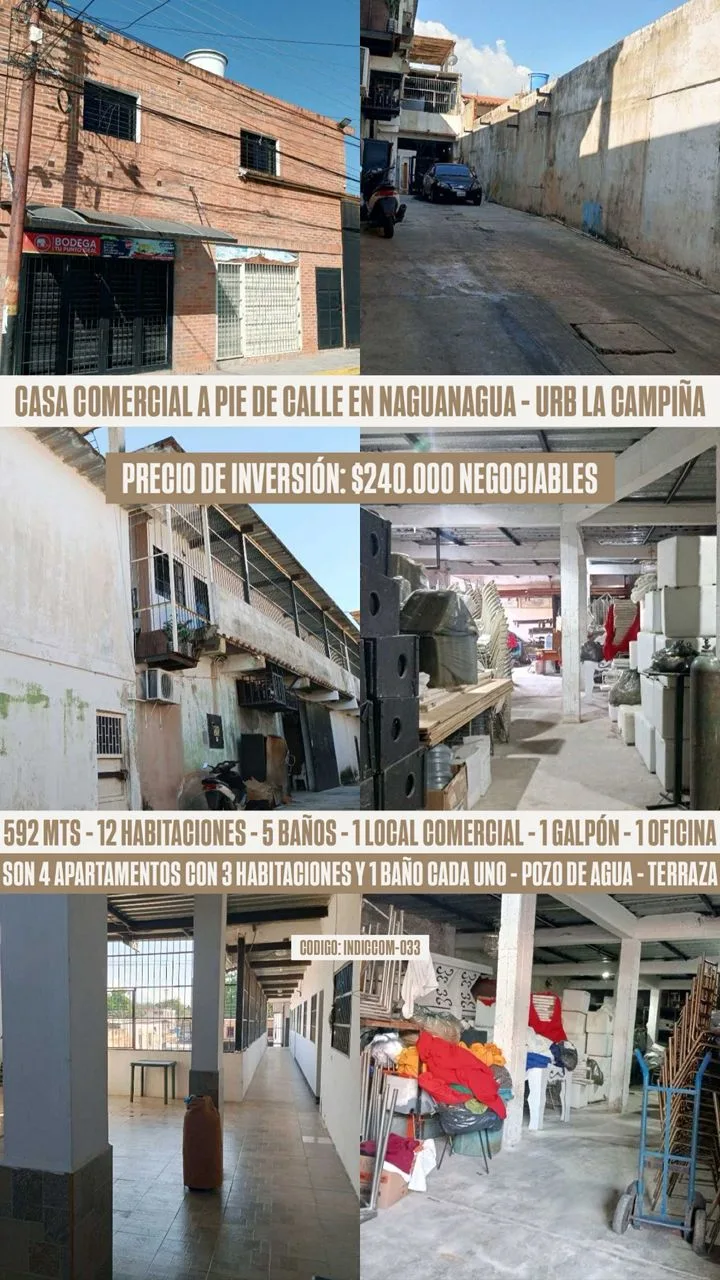 Casa en Venta en Barrio Unión, Urb La Campiña — 12 hab 592m² — USD 240,000