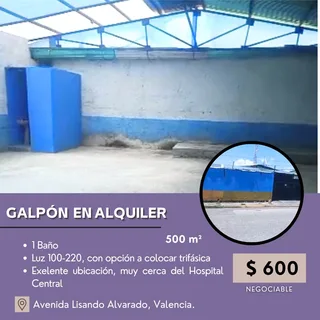 Galpón en Lisandro Alvarado