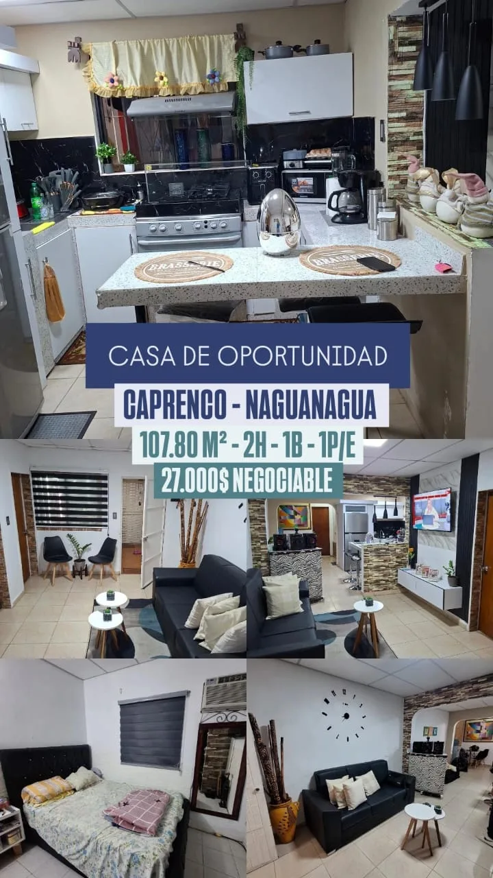 Casa en Venta en Urb. Caprenco - Naguanagua — 2 hab 108m² — USD 27,000