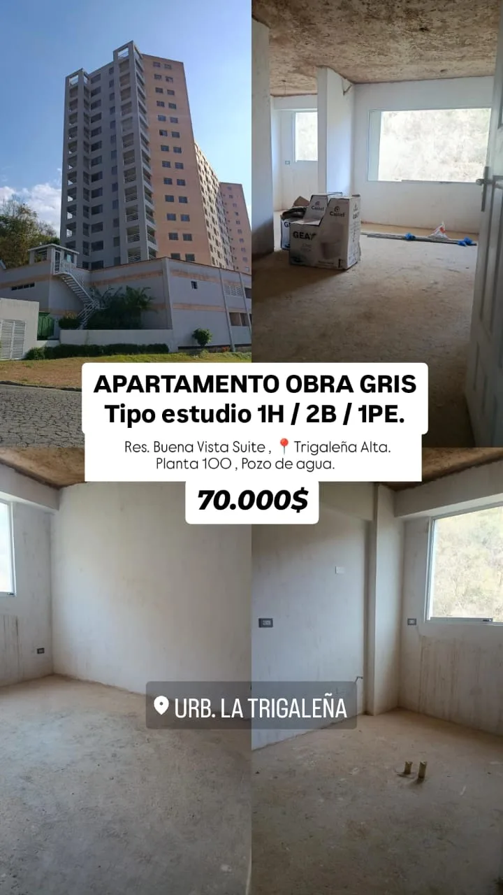 Apartamento en Venta en Res. Buena Vista Suite, Trigaleña Alta — 1 hab 55m² — USD 70,000