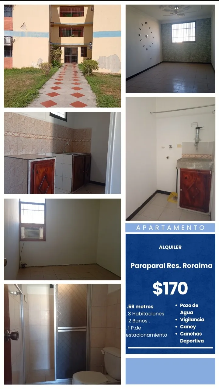 Apartamento en Alquiler en Paraparal Res Roraima — USD 170