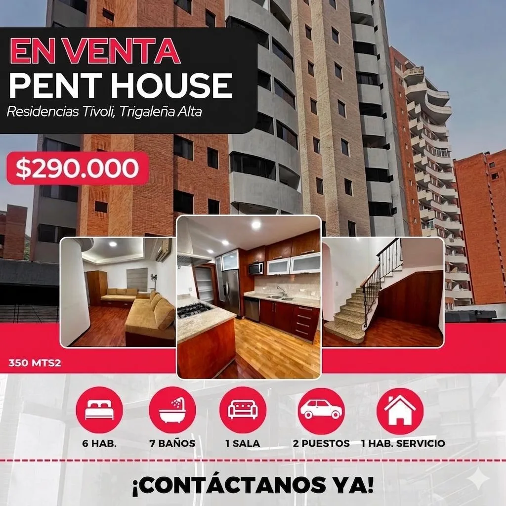 Apartamento en Venta en Urbanización La Trigaleña, Residencias Tivoli — 7 hab 379m² — USD 290,000