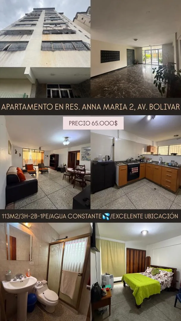 Apartamento en Venta en Urb. La Ceiba, Res. Anna Maria 2 — 3 hab 113m² — USD 65,000