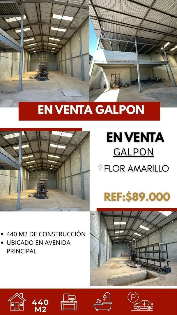 Galpón en Venta en flor amarillo 440m² — USD 89,000