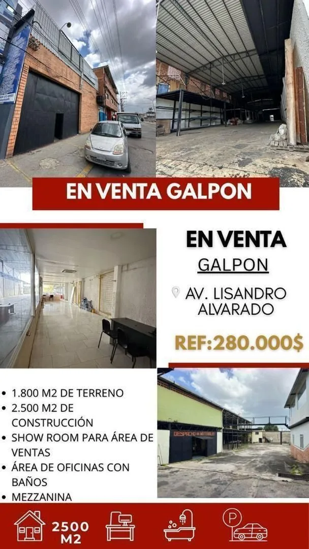 Galpón en Venta en Av Lisandro Alvarado 2500m² — USD 280,000