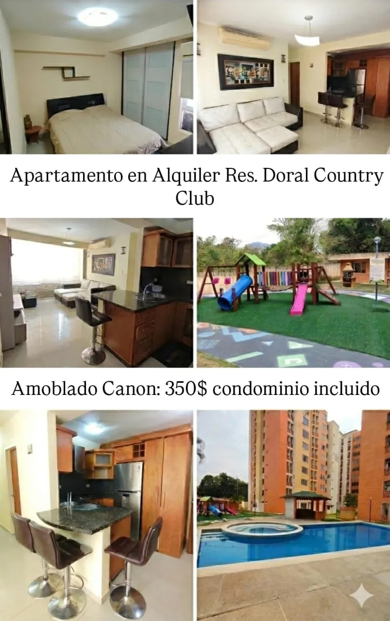 Apartamento en Alquiler en Res. Doral Country Club - el Rincón — 2 hab — USD 350