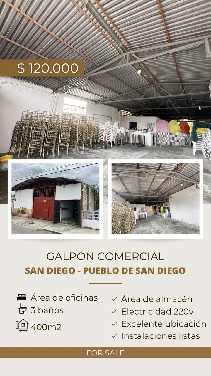 Local en Venta en San Diego - Pueblo de San Diego, Calle Valencia 400m² — USD 120,000