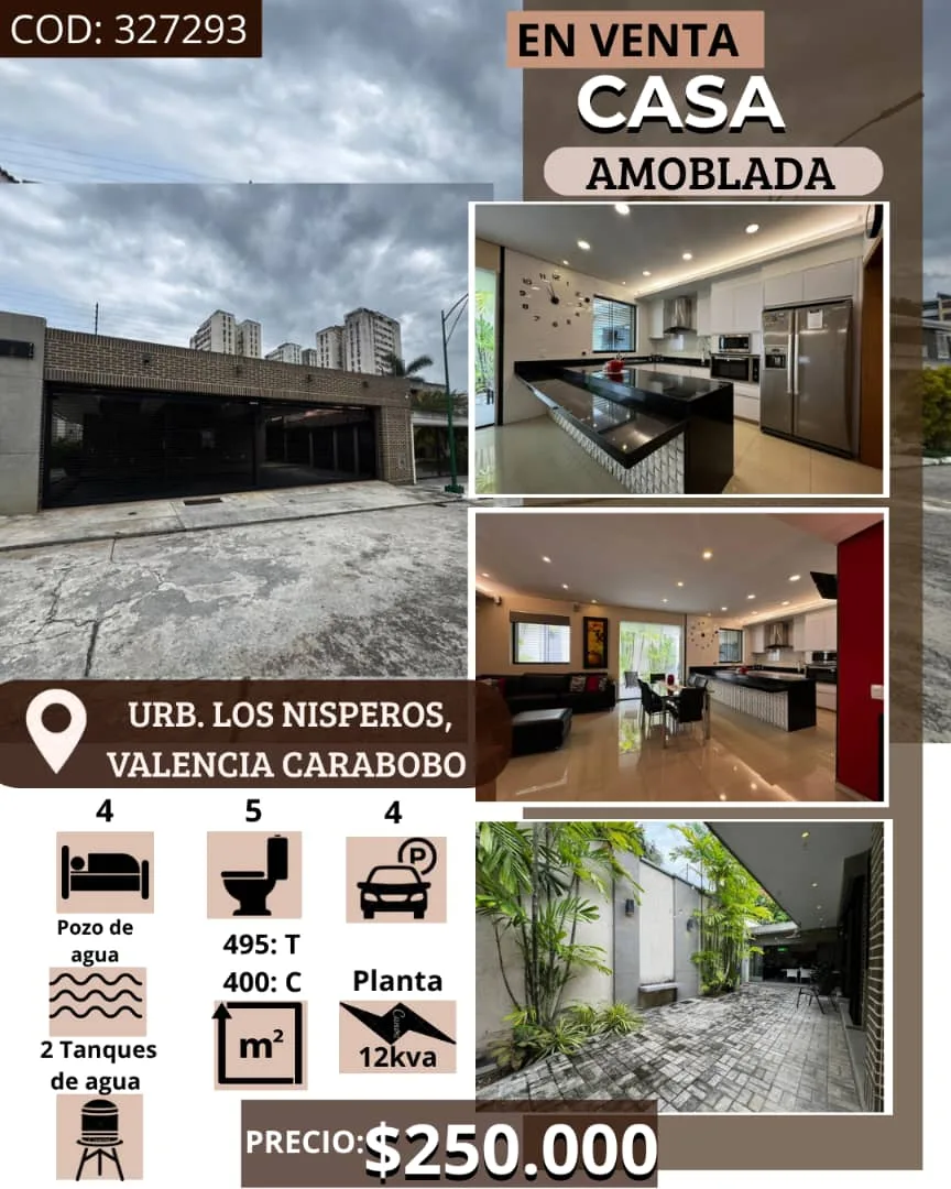Casa en Venta en urbanización los Nisperos — 4 hab 400m² — USD 250,000