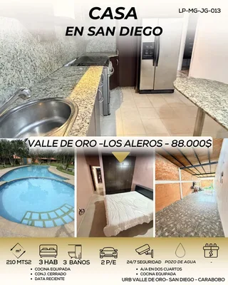 Casa en Valle de Oro, Los Aleros, San Diego, Carabobo