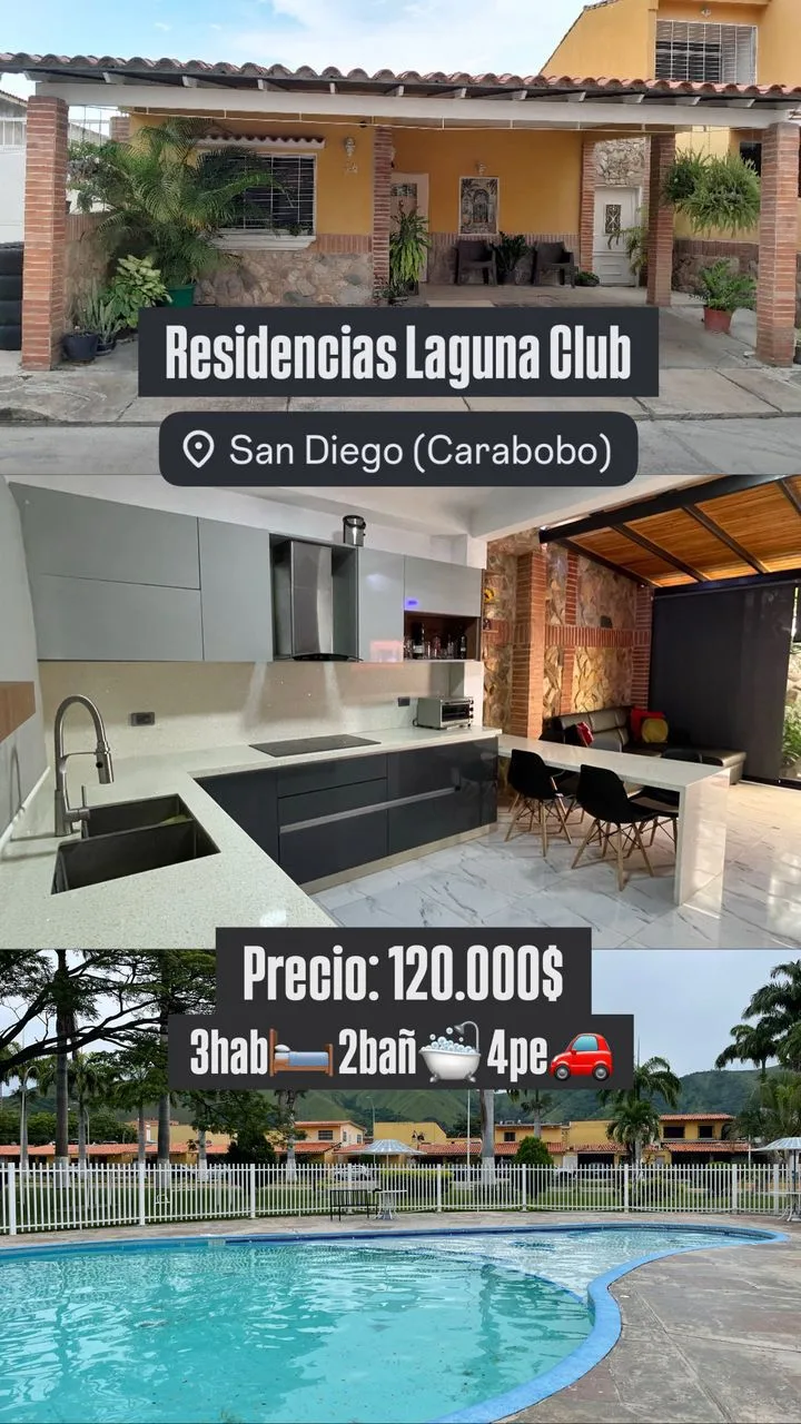 Casa en Venta en Residencias Laguna Club — 4 hab 271m² — USD 120,000