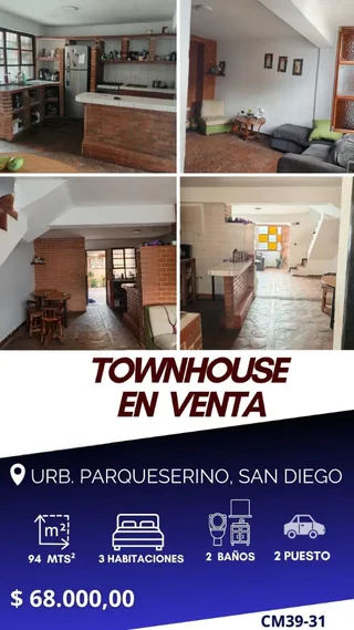 Townhouse en Urbanización Parqueserino, San Diego, Edo. Carabobo