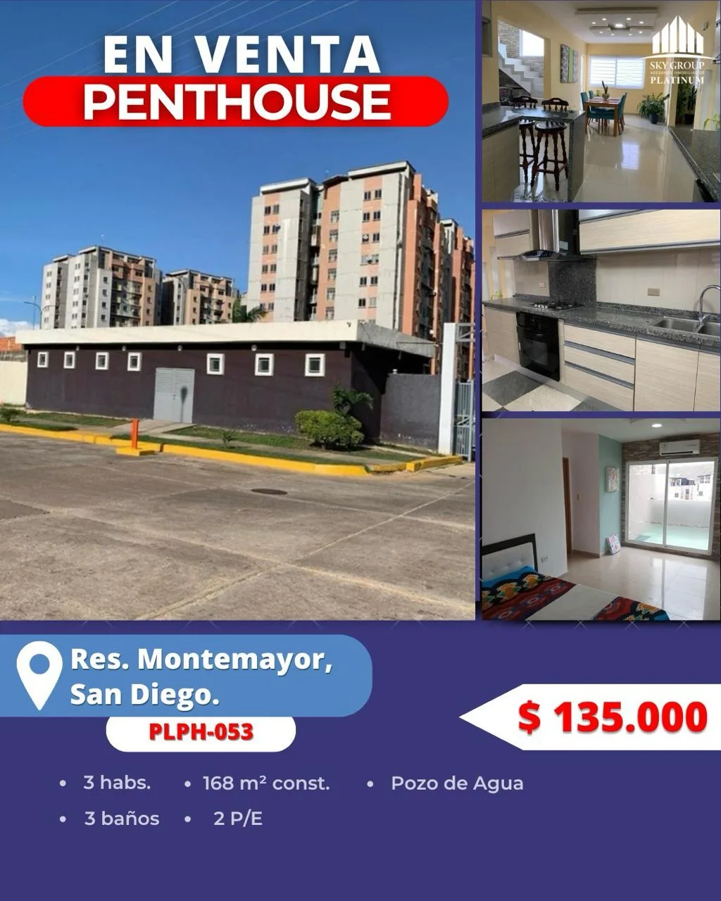 Penthouse en Venta en Res. Montemayor, San Diego — 3 hab 169m² — USD 135,000