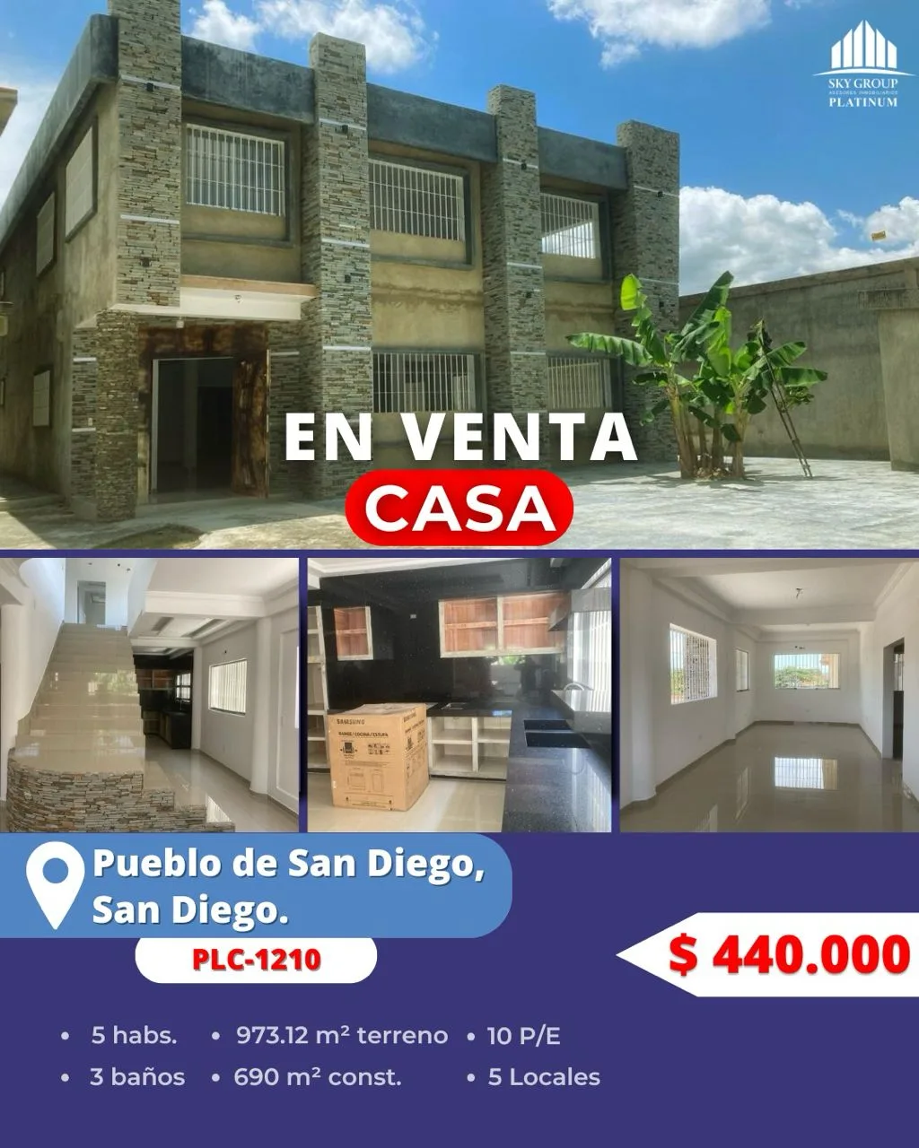 Casa en Venta en Pueblo de San Diego — 5 hab 690m² — USD 440,000