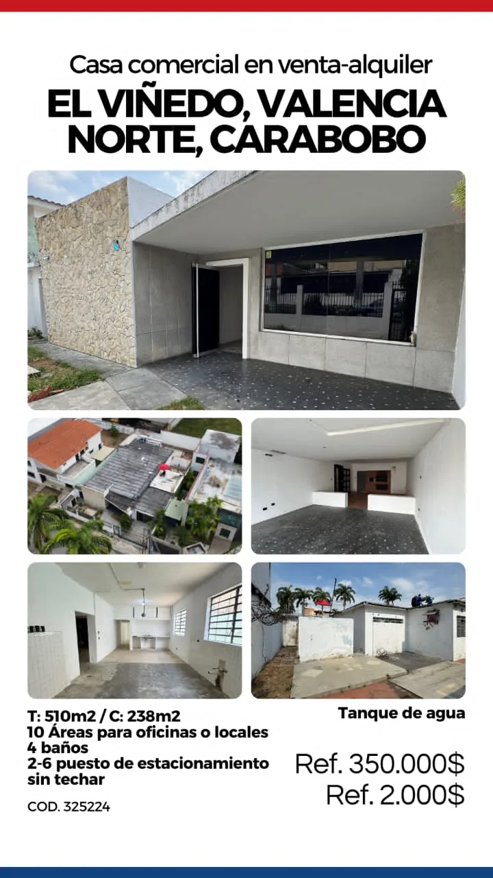 Local en Venta en El Viñedo, Valencia Norte 510m² — USD 320,000