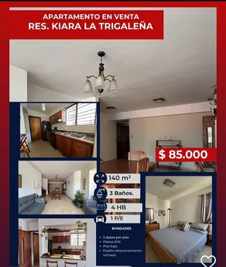Apartamento en Urb. Trigaleña. Res. Kiara