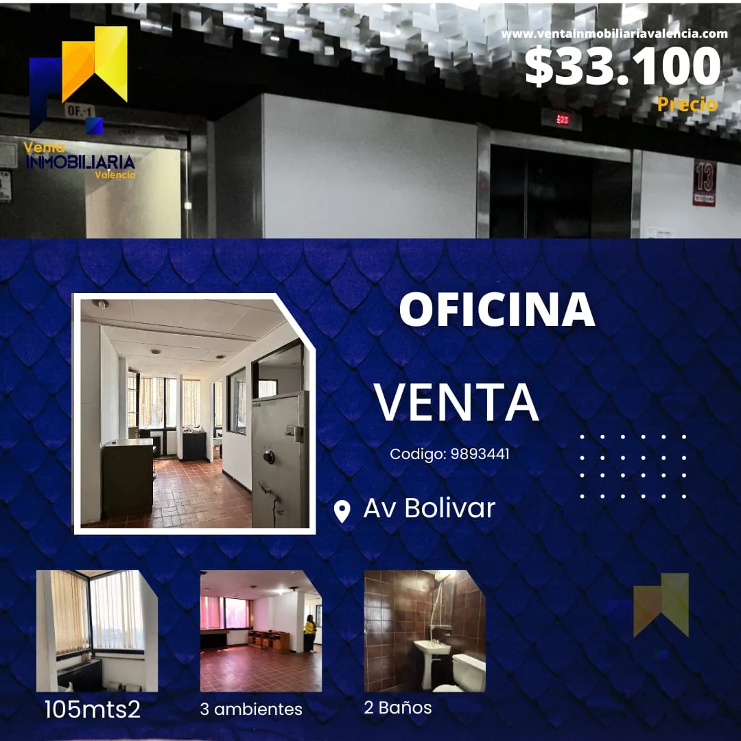 Oficina en Venta en Torre Camoruco, Av Bolivar — 3 hab 105m² — USD 33,100