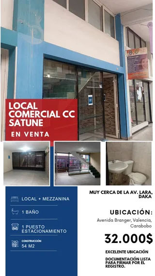 Local en Centro Comercial Satune, Av. Branger, Valencia, Carabobo