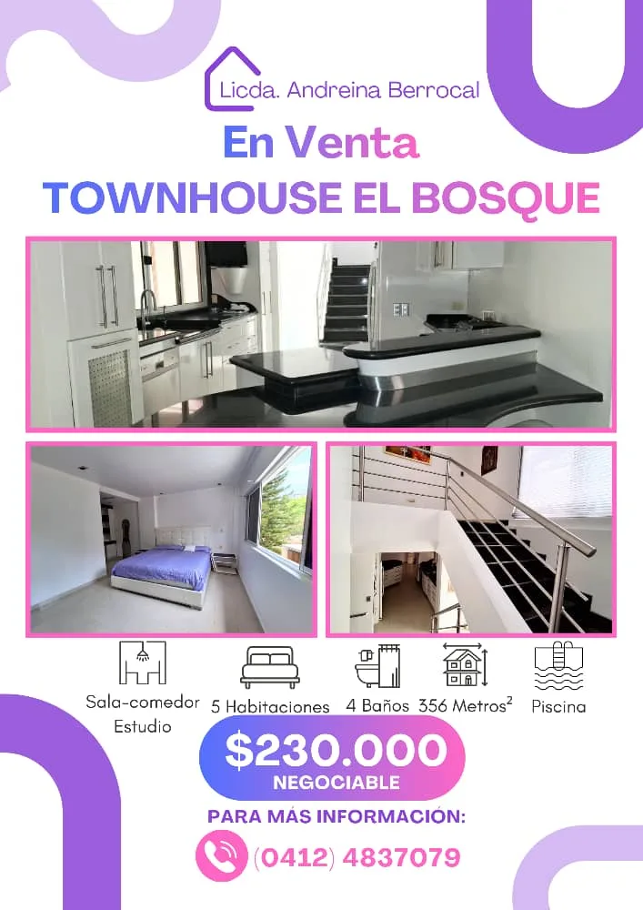 Casa en Venta en Urbanización El Bosque, Zona Norte de Valencia — 5 hab 356m² — USD 230,000