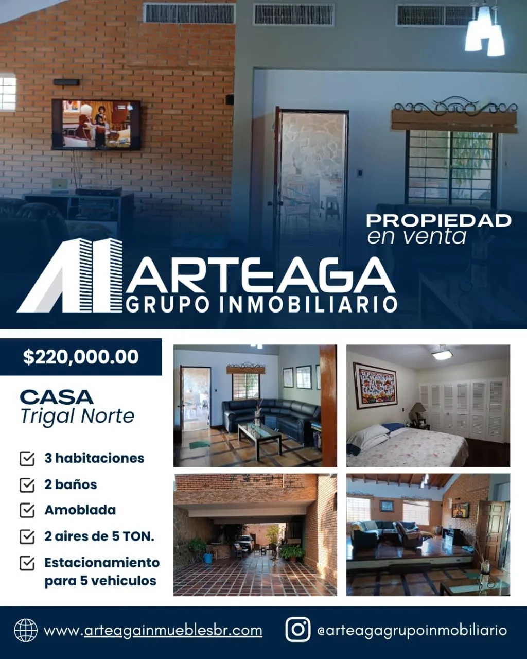 Casa en Venta en Trigal Norte, Urb. Piedras Pintadas — 3 hab 340m² — USD 220,000
