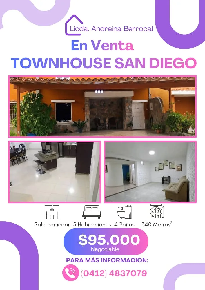 Casa en Venta en Valle Real de San Diego — 5 hab 340m² — USD 95,000