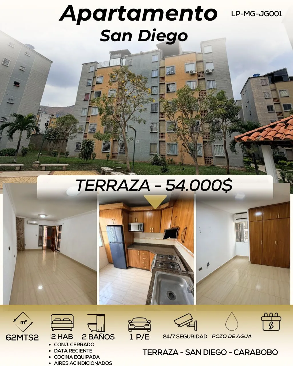 Apartamento en Venta en Terrazas de San Diego — 2 hab 62m² — USD 54,000