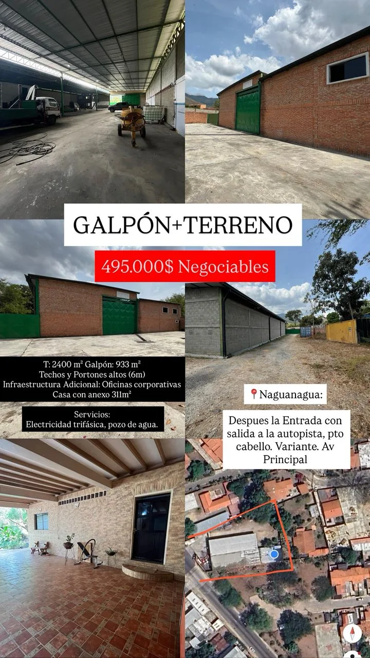 Terreno en Venta en Naguanagua 2400m² — USD 495,000