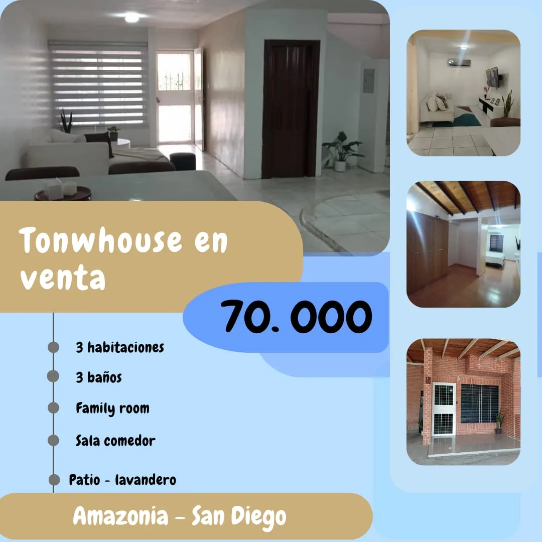 Townhouse en Venta en Urb. Amazonia - San Diego — 3 hab 125m² — USD 70,000