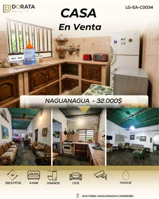 Casa en GUAYABAL-NAGUANAGUA CARABOBO
