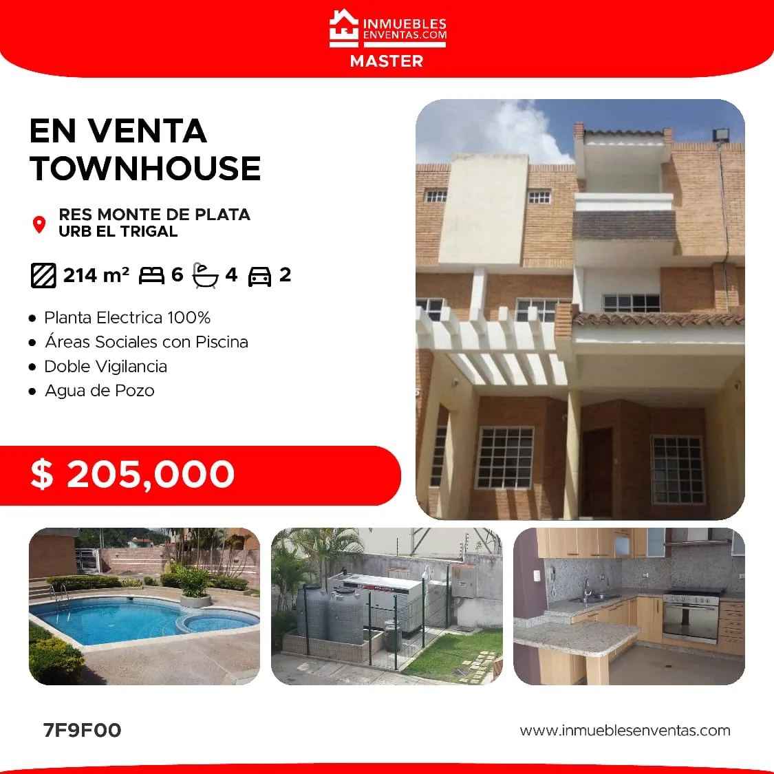Townhouse en Venta en URB. TRIGAL NORTE RESD. MONTE PLATA — 7 hab 214m² — USD 205,000