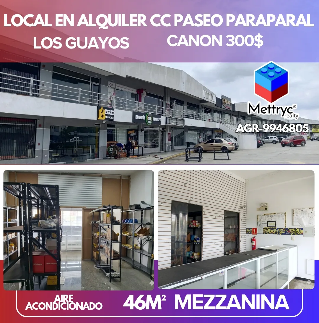 Local en Alquiler en CC Paseo Parapara, Los Guyayos 46m² — USD 300