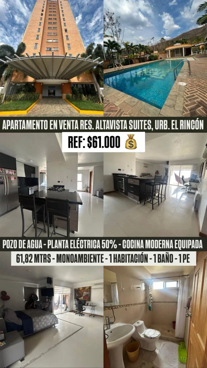 Apartamento en Venta en Urb. Altos del rincon, Resd. Altavista Suites, Naguanagua — 1 hab 62m² — USD 61,000