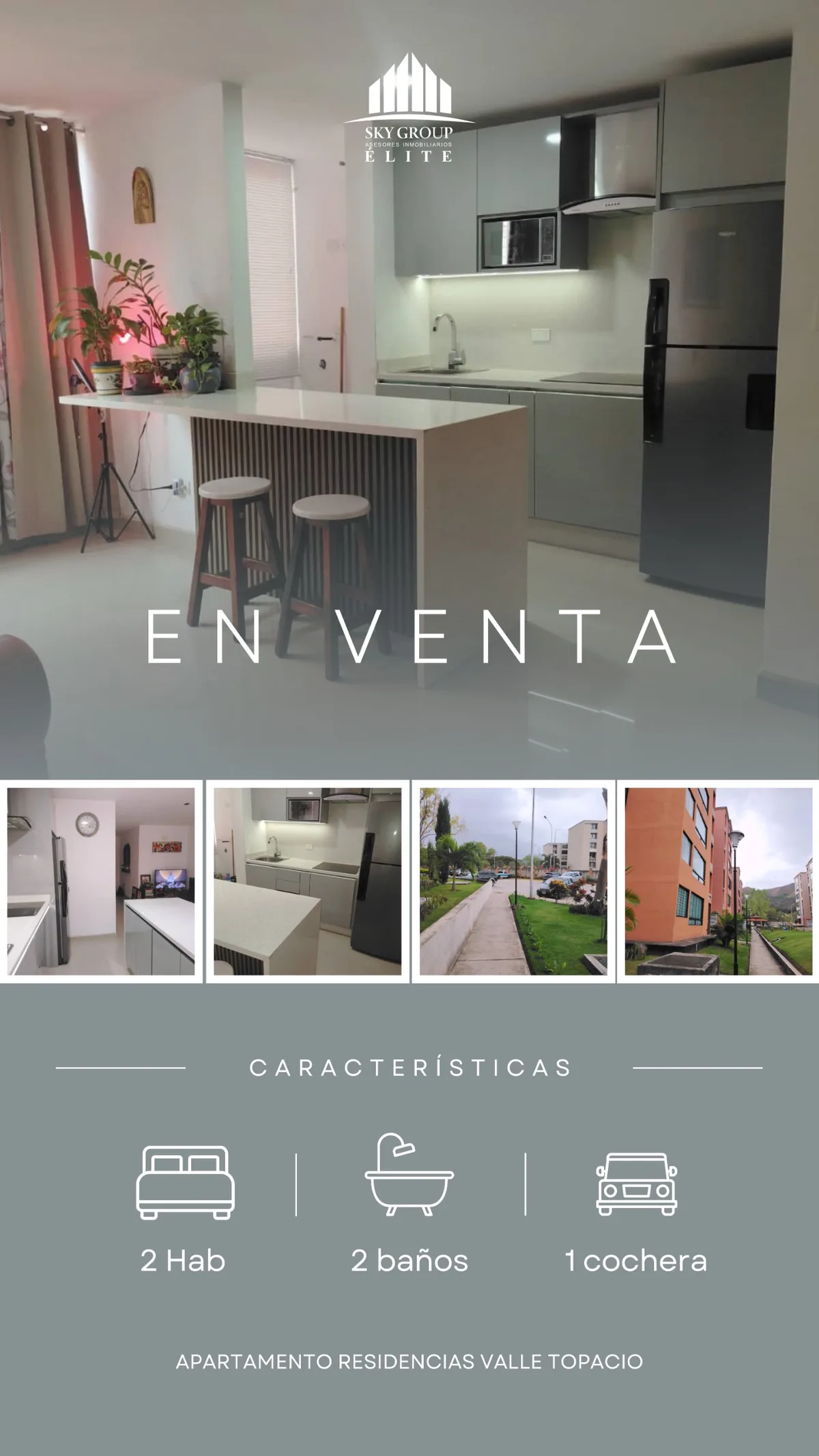 Apartamento en Venta en Residencias Valle Topacio, San Diego – Carabobo — 2 hab 60m² — USD 72,000