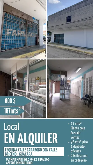 Local en C.C. Briceño, Esq. Calle Carabobo con Calle Briceño, Guacara, Edo. Carabobo