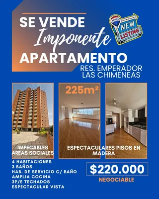 Apartamento en Res. Emperador, Chimeneas