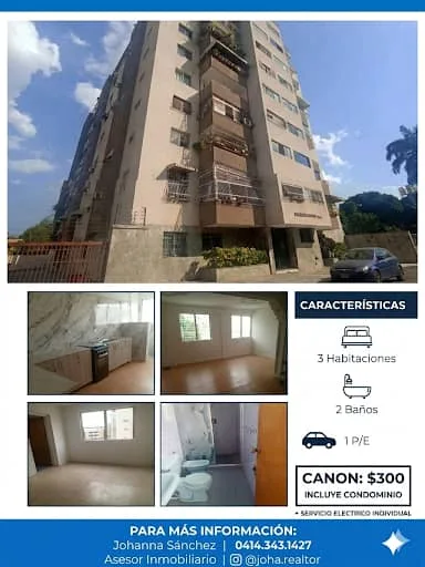 Apartamento en Alquiler en Urbanización Agua Blanca — 3 hab 100m² — USD 300