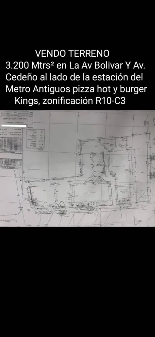 Terreno en Venta en Zona Norte de la Av Bolivar y Av. cedeño 3400m² — USD 4,200,000