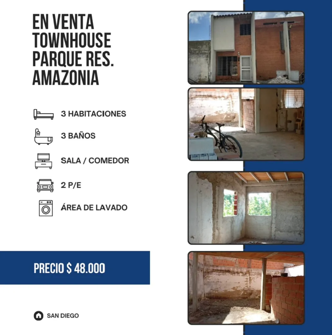 Townhouse en Venta en Parque Residencial Amazonia, San Diego — 3 hab 110m² — USD 48,000