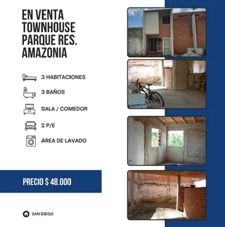Townhouse en Parque Residencial Amazonia, San Diego