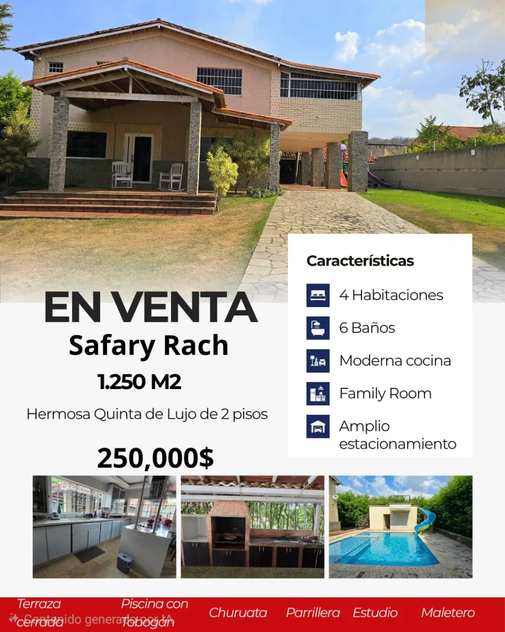 Casa en Venta en SAFARY RANCH — 5 hab 1250m² — USD 250,000