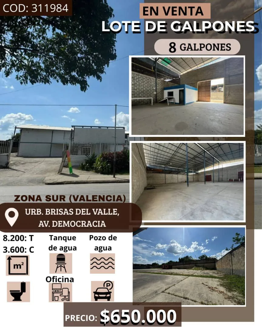 Galpón en Venta en Urbanización Brisas de Valencia, Miguel Peña (Avenida la Democracia) 8200m² — USD 650,000