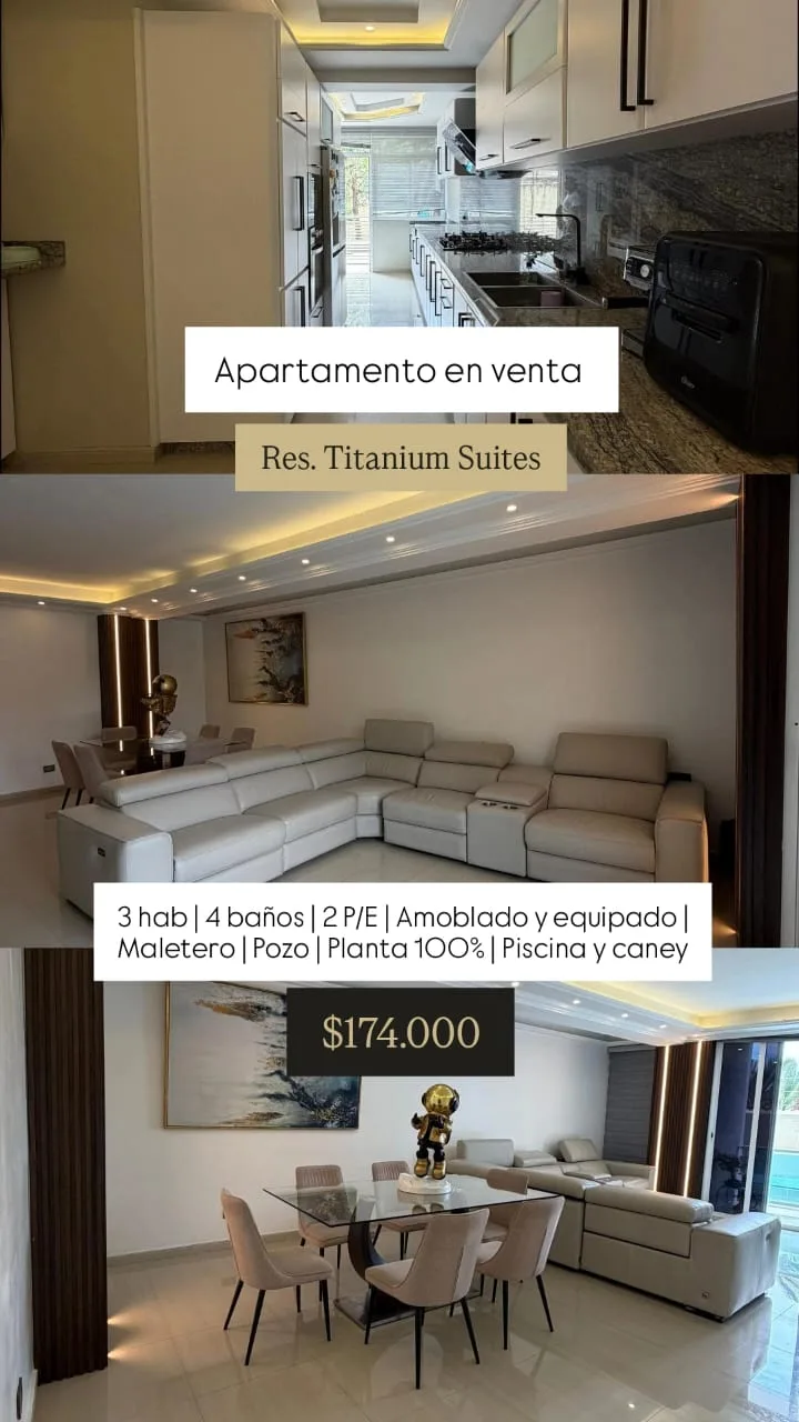 Apartamento en Venta en Trigal Norte - Res. Titanium Suites — 4 hab 144m² — USD 174,000