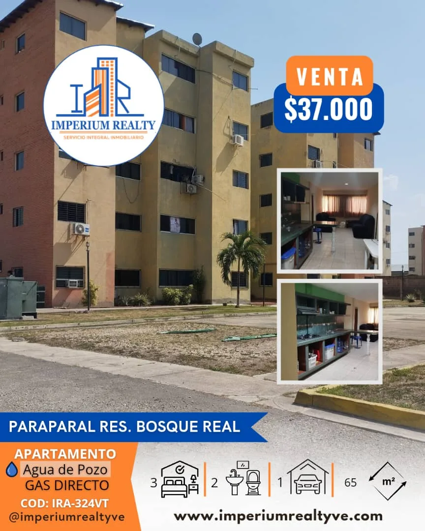 Apartamento en Venta en Bosque Real Paraparal — 3 hab 65m² — USD 37,000
