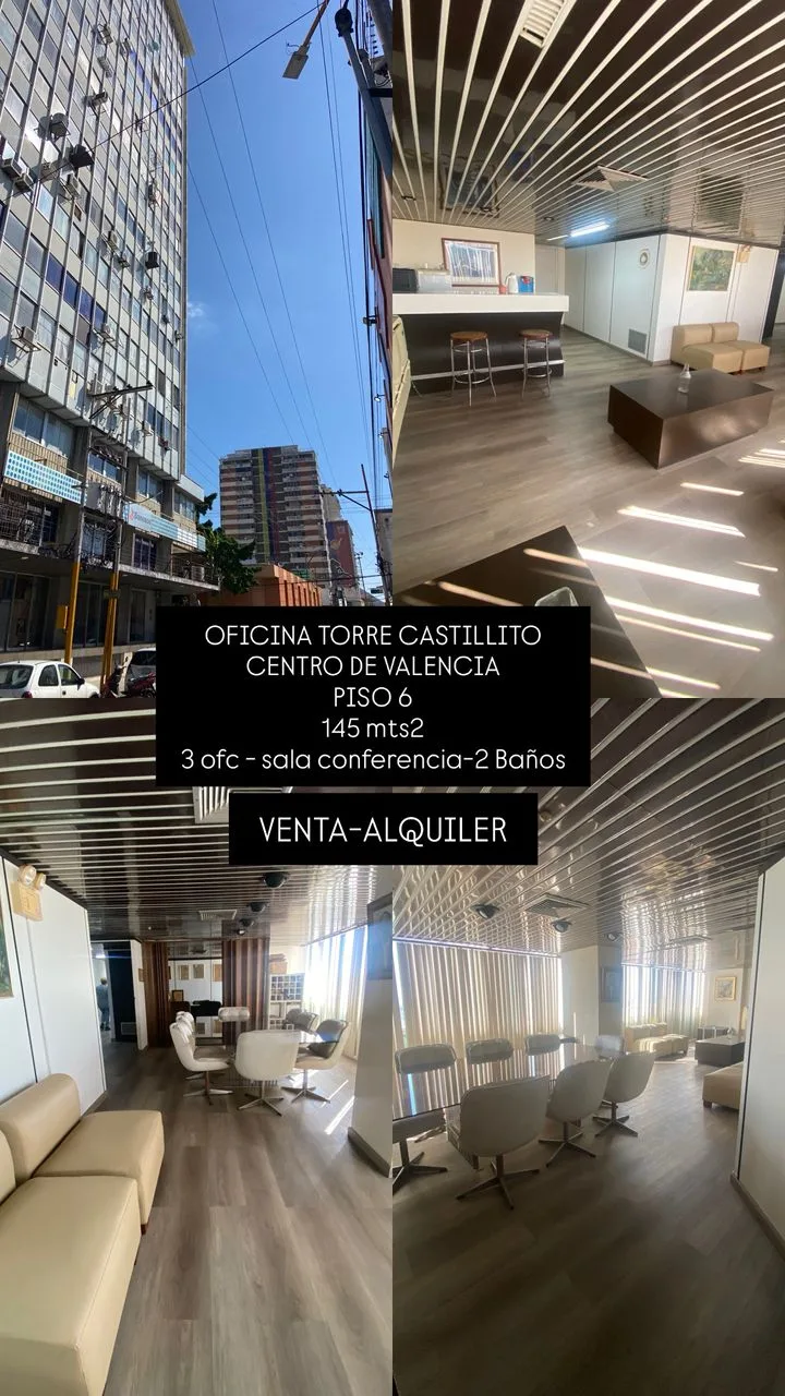 Oficina en Venta en Torre Castillito, Centro, Valencia — 3 hab 145m² — USD 55,000